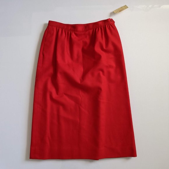 Vintage Pendleton Red Pleated Wool Skirt Size 10 - Picture 1 of 8